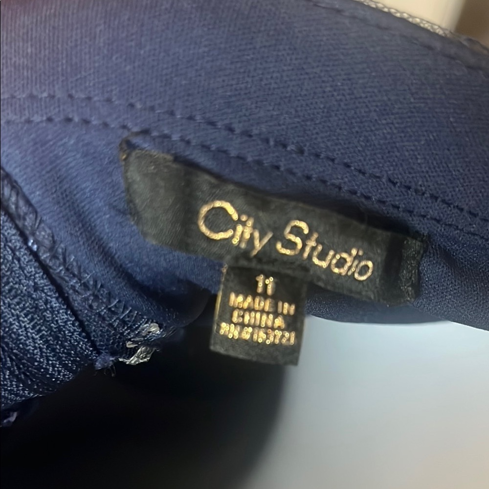 CITY STUDIO PROM Blue Sequin Embellished Sheath Full Length Dress side slit. EUC - Picture 11 of 11